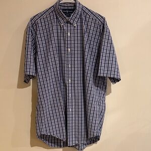 Ralph Lauren Men's Blue Plaid Button-Down Shirt